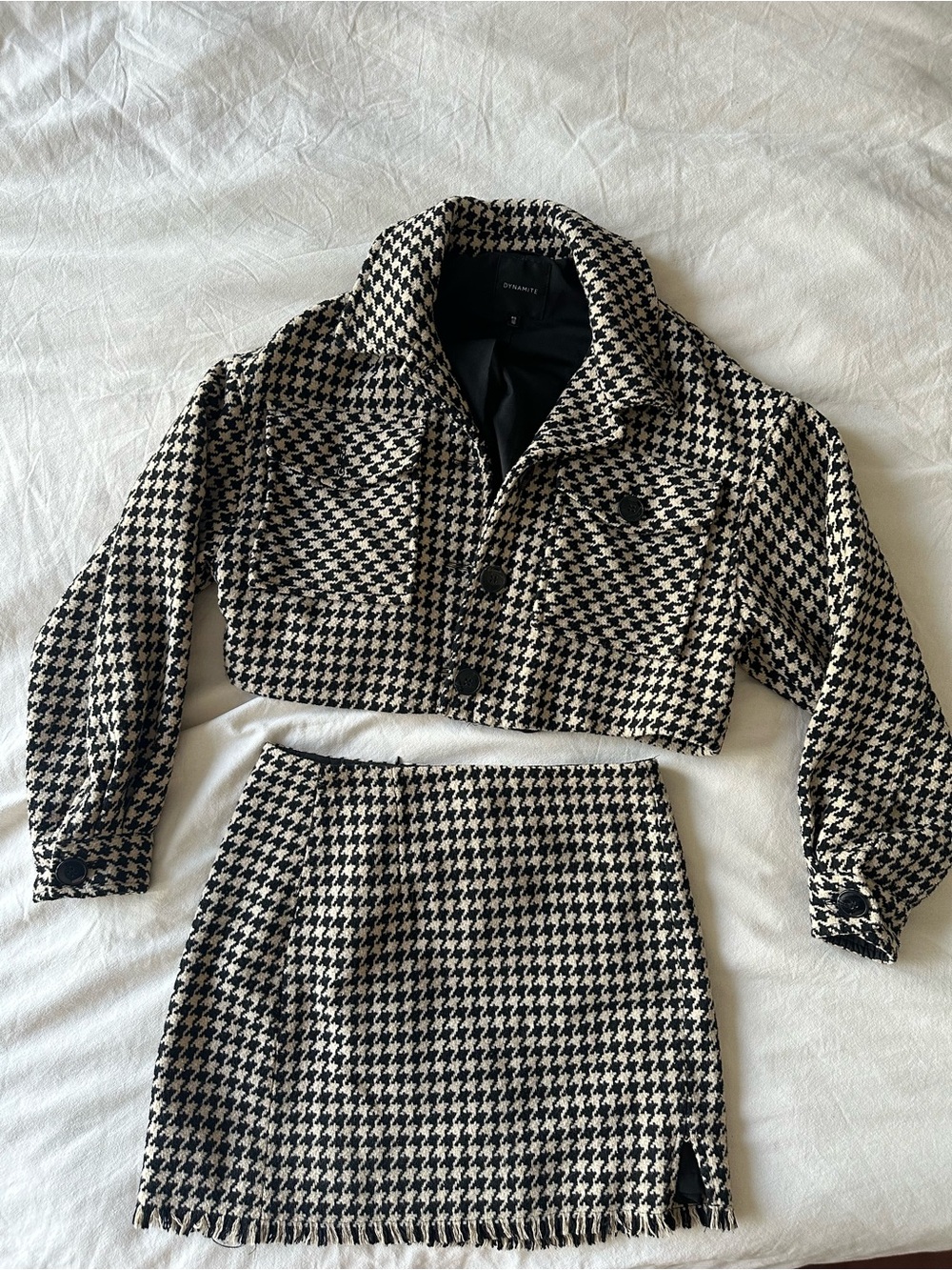 Dynamite houndstooth blazer and skirt set